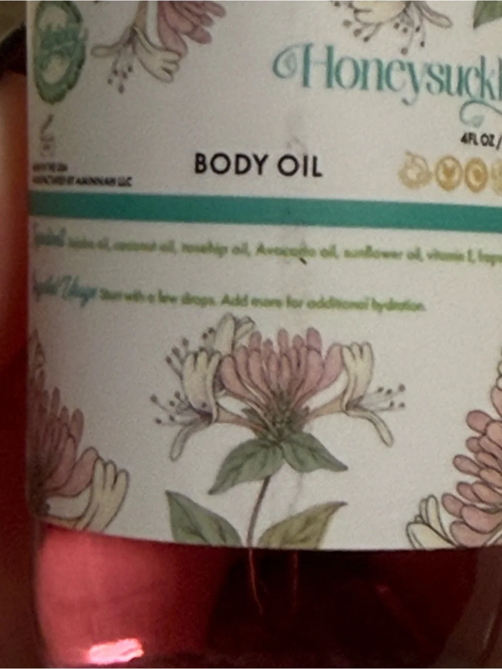 Aminnah/Dillpicky Collab “Honeysuckle” Body Oil - Lightweight Moisturizing